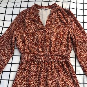 Red-Orange Leo Print Dress